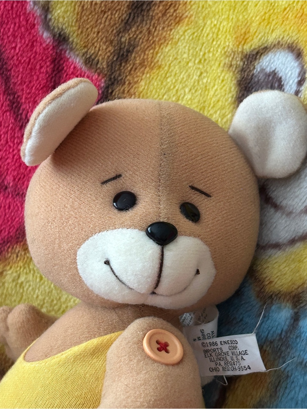 Enesco & Vintage Teddy Bear with Yellow & music play